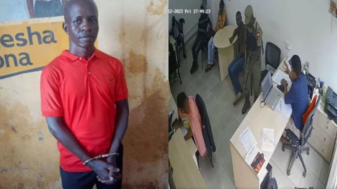 Ugandan Police Officer Caught On CCTV Killing Man In A Banking Hall Arrested In Busia